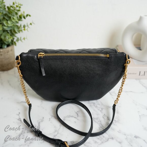 NWT Tory Burch Willa Belt Bag Leather Fanny Pack Crossbody in Black - Picture 4 of 9